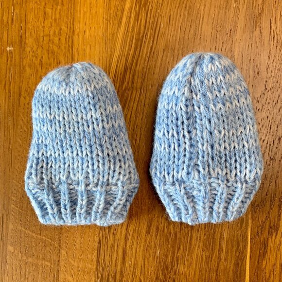 NUTMEG UK Knit Baby Hat & Mittens Set 3-6 Mos Infant Fleece Lined Bundle Purple - Picture 7 of 8